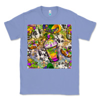 Colony Blue Mardi Gras coffee cups and donut with cowhide Classic Tee - BundleAndBundleShop