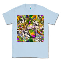 Dusty Blue Mardi Gras coffee cups and donut with cowhide Classic Tee - BundleAndBundleShop