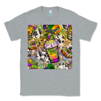 Heather Grey Mardi Gras coffee cups and donut with cowhide Classic Tee - BundleAndBundleShop