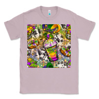 Lilac Mardi Gras coffee cups and donut with cowhide Classic Tee - BundleAndBundleShop