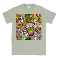 Matcha Mardi Gras coffee cups and donut with cowhide Classic Tee - BundleAndBundleShop
