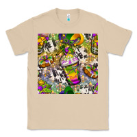 Mushroom Mardi Gras coffee cups and donut with cowhide Classic Tee - BundleAndBundleShop