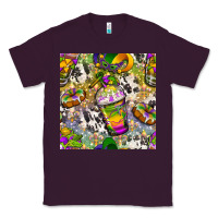 Plum Mardi Gras coffee cups and donut with cowhide Classic Tee - BundleAndBundleShop