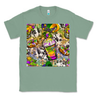 Sage Mardi Gras coffee cups and donut with cowhide Classic Tee - BundleAndBundleShop