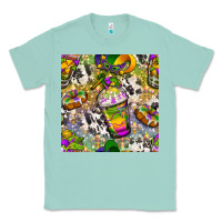 Seafoam Mardi Gras coffee cups and donut with cowhide Classic Tee - BundleAndBundleShop