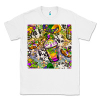 White Mardi Gras coffee cups and donut with cowhide Classic Tee - BundleAndBundleShop