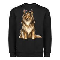 Black collie with bandanna Heavyweight Sweatshirt - texasbilliewilder