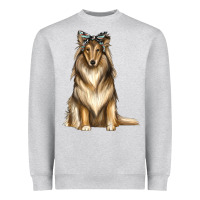 Heather Grey collie with bandanna Heavyweight Sweatshirt - texasbilliewilder
