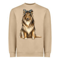 Mushroom collie with bandanna Heavyweight Sweatshirt - texasbilliewilder