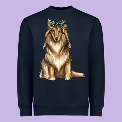 Collie With Bandanna Heavyweight Sweatshirt Designed By Texasbilliewilder