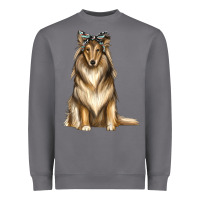 Storm collie with bandanna Heavyweight Sweatshirt - texasbilliewilder