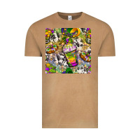 Vintage Camel Mardi Gras coffee cups and donut with cowhide Vintage Tee - BundleAndBundleShop