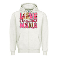 Oatmeal Heather Love is being called Mama Valentine's Day Zipper Hoodie - HowdyJamesFarm