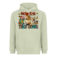 Matcha Coffee First Then Cows Heavyweight Hoodie - FaDigitalArtStudio