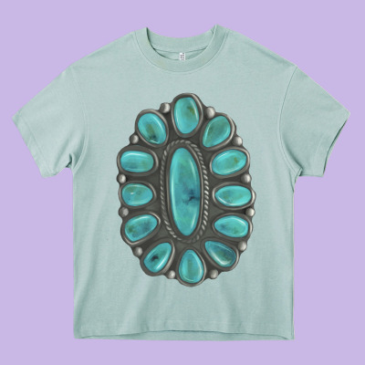 Turquoise Gemstone Jewelry Heavy Core Tee Designed By Lillyallendesigns