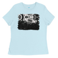 Baby Blue cowhide background Ladies Tee - BarkalooDesign