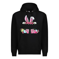 Black Easter bunny name frame Premium Hoodie - OliviaCreatesArt