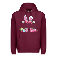 Burgundy Easter bunny name frame Premium Hoodie - OliviaCreatesArt