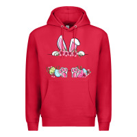 Cardinal Easter bunny name frame Premium Hoodie - OliviaCreatesArt