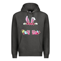 Charcoal Heather Easter bunny name frame Premium Hoodie - OliviaCreatesArt
