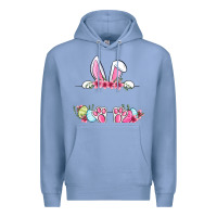 Colony Blue Easter bunny name frame Premium Hoodie - OliviaCreatesArt