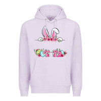 Lilac Easter bunny name frame Premium Hoodie - OliviaCreatesArt