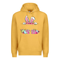 Mustard Easter bunny name frame Premium Hoodie - OliviaCreatesArt