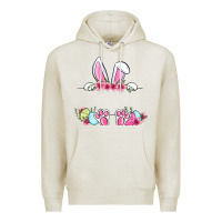 Oatmeal Heather Easter bunny name frame Premium Hoodie - OliviaCreatesArt