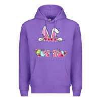 Purple Easter bunny name frame Premium Hoodie - OliviaCreatesArt