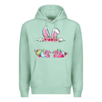 Seafoam Easter bunny name frame Premium Hoodie - OliviaCreatesArt