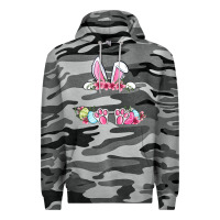 Slate Camo Easter bunny name frame Premium Hoodie - OliviaCreatesArt