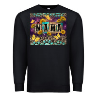 Black Mama with sunflowers Premium Sweatshirt - FaDigitalArtStudio