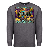 Charcoal Heather Mama with sunflowers Premium Sweatshirt - FaDigitalArtStudio