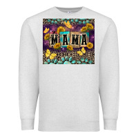 Oatmeal Heather Mama with sunflowers Premium Sweatshirt - FaDigitalArtStudio