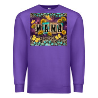Purple Mama with sunflowers Premium Sweatshirt - FaDigitalArtStudio