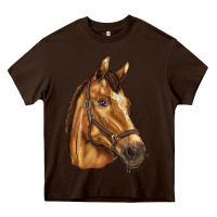 Chocolate Brown horse Heavy Core Tee - BarkalooDesign