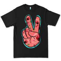 Black Pink Floral Glitter Peace Sign Premium Tee - Jasminsmagicworld