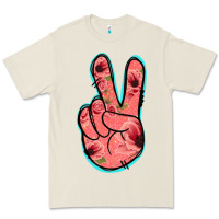 Bone Pink Floral Glitter Peace Sign Premium Tee - Jasminsmagicworld