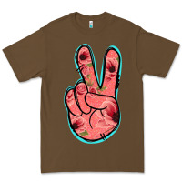 Cacao Pink Floral Glitter Peace Sign Premium Tee - Jasminsmagicworld