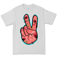 Dove Grey Pink Floral Glitter Peace Sign Premium Tee - Jasminsmagicworld