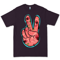 Plum Pink Floral Glitter Peace Sign Premium Tee - Jasminsmagicworld