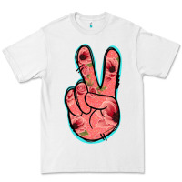 White Pink Floral Glitter Peace Sign Premium Tee - Jasminsmagicworld
