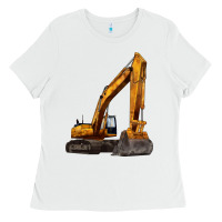 White excavator Ladies Tee - LillyAllenDesigns
