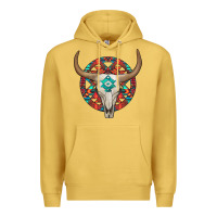 Antique Gold turquoise aztec bullskull Premium Hoodie - JahusDesignShop