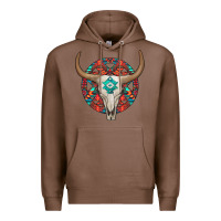 Chestnut turquoise aztec bullskull Premium Hoodie - JahusDesignShop