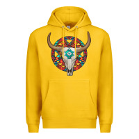 Lemon turquoise aztec bullskull Premium Hoodie - JahusDesignShop