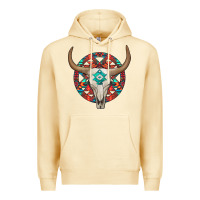 Pina Colada turquoise aztec bullskull Premium Hoodie - JahusDesignShop