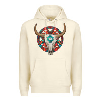 Sandshell turquoise aztec bullskull Premium Hoodie - JahusDesignShop