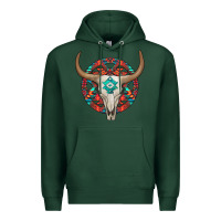 Sports Green turquoise aztec bullskull Premium Hoodie - JahusDesignShop