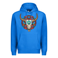 True Royal turquoise aztec bullskull Premium Hoodie - JahusDesignShop